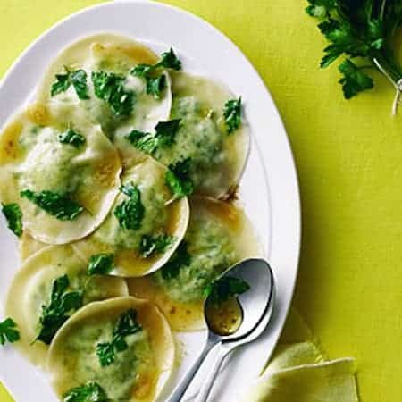 Parsley Ravioli Brown Butter Sauce