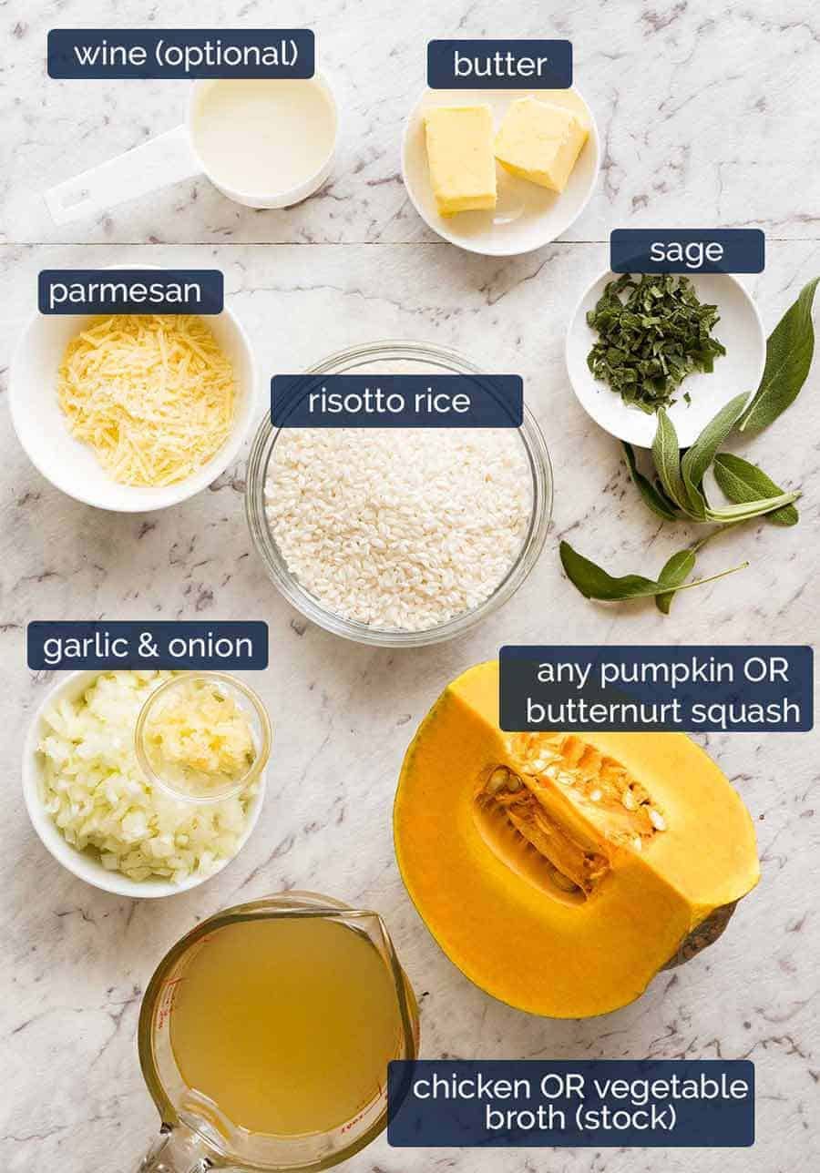 Ingredients in Pumpkin Risotto