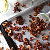 A tray of Candied Bacon and Nuts
