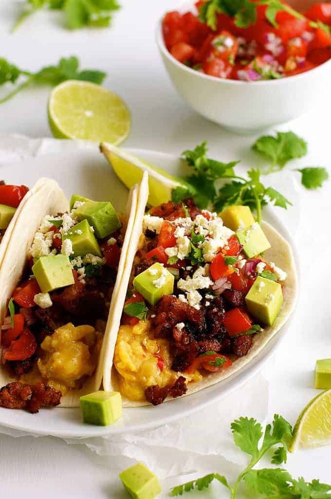 Mexican Breakfast Tacos (Chorizo and Eggs)