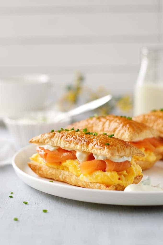 Plated Smoked Salmon and Egg Breakfast Mille-feuille