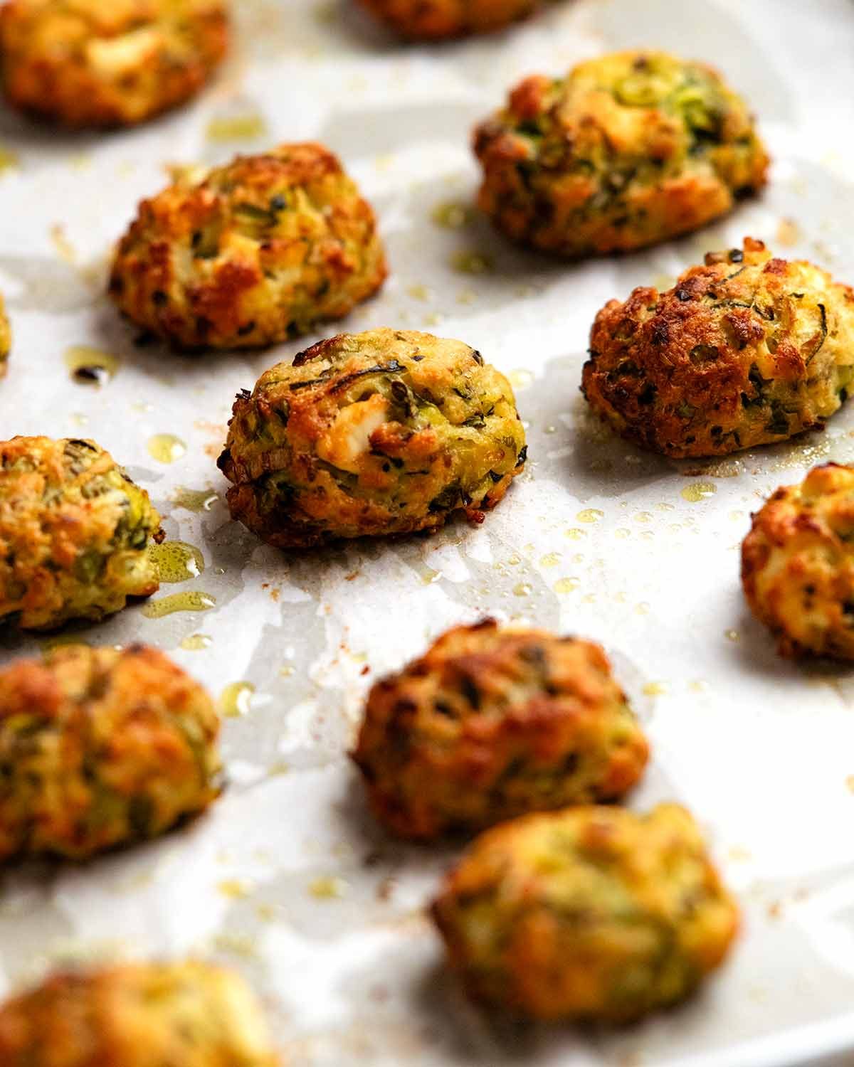 Greek Zucchini Tots - Mini Fritters