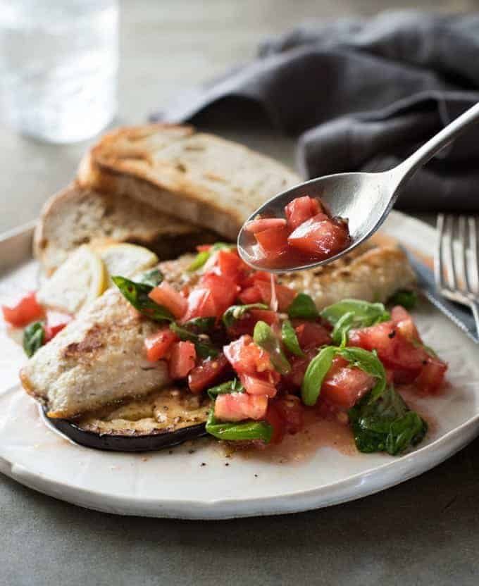Italian Fish with Spicy Salsa - Fresh, full of flavour and fast to make, it's Italy on a plate!