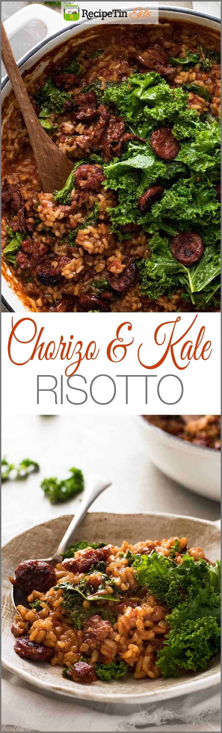 Chorizo Risotto with Kale - Chorizo is the key to the beautiful flavours in this risotto!