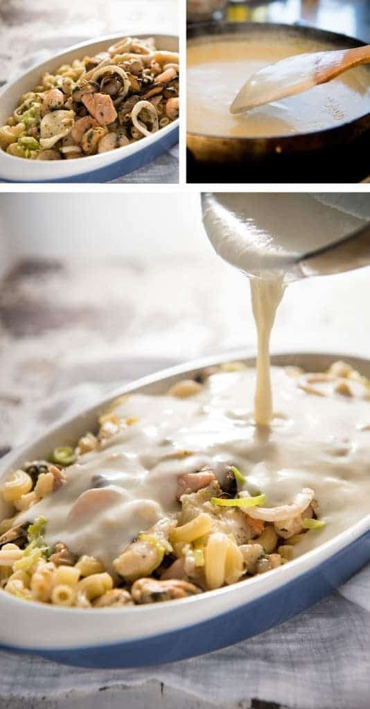 Seafood Gratin Pasta Bake - mixed seafood (your choice!) and pasta baked in a creamy sauce with a crunchy breadcrumb and cheese topping! recipetineats.com