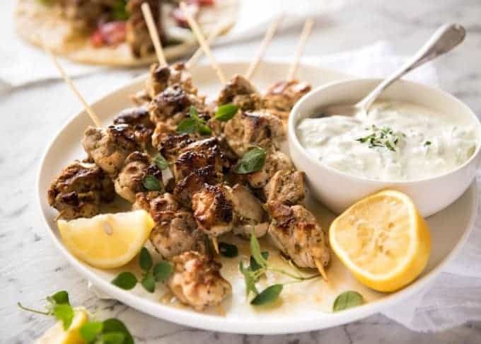 Chicken Souvlaki - Made with chicken marinated in lemon, garlic and oregano, it's so easy to make this Greek favourite at home! recipetineats.com