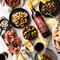 5 Easy Spanish Tapas recipes - all your favorites from the tapas bar! Garlic mushrooms, chorizo, garlic shrimp/prawns, Spanish marinated olives , Spanish omelette and a cheese platter! recipetineats.com