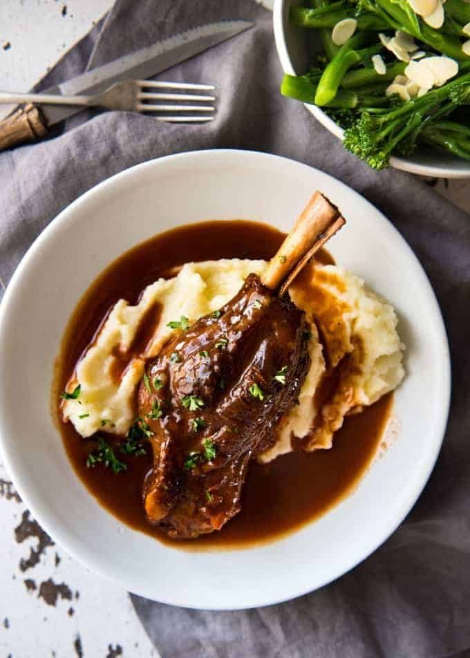 Port Braised Lamb Shanks - easy to make slow cooked lamb shanks in an incredible port wine sauce! recipetineats.com