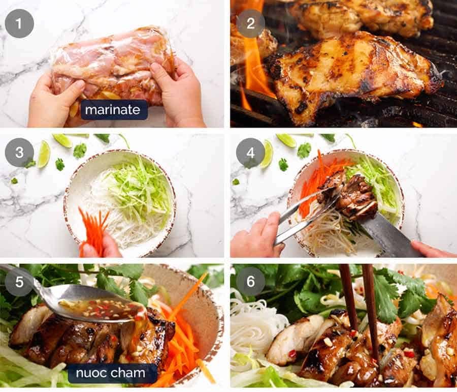 How to make Vietnamese Noodles with Lemongrass Chicken