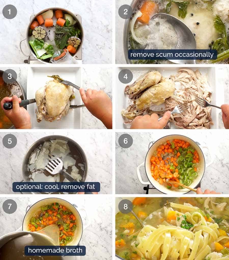 How to make Chicken Noodle Soup from scratch (whole chicken)