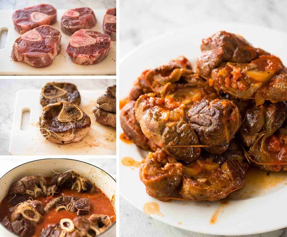 Fork tender veal braised in a rich red sauce, Osso Buco is a meal fit for a king! www.recipetineats.com