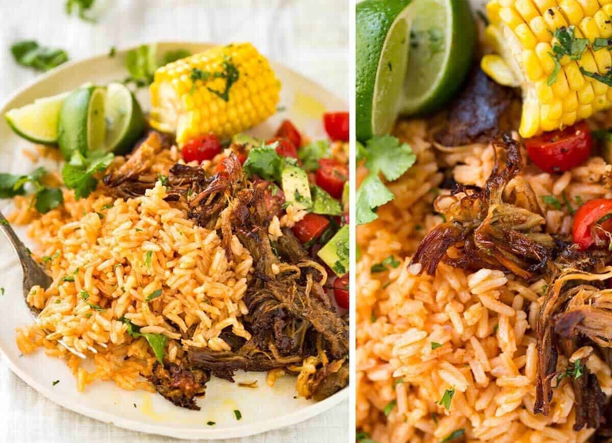 Mexican Red Rice and Pork Carnitas recipetineats.com