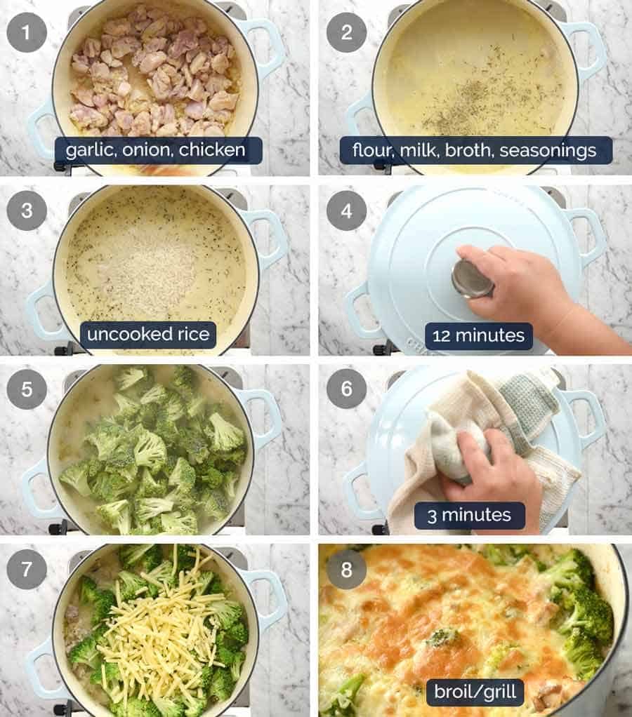 How to make One Pot Chicken Broccoli Rice Casserole
