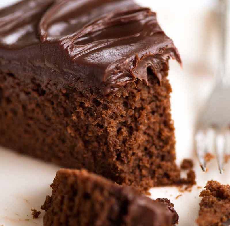 Close up of Easy Chocolate Fudge Cake