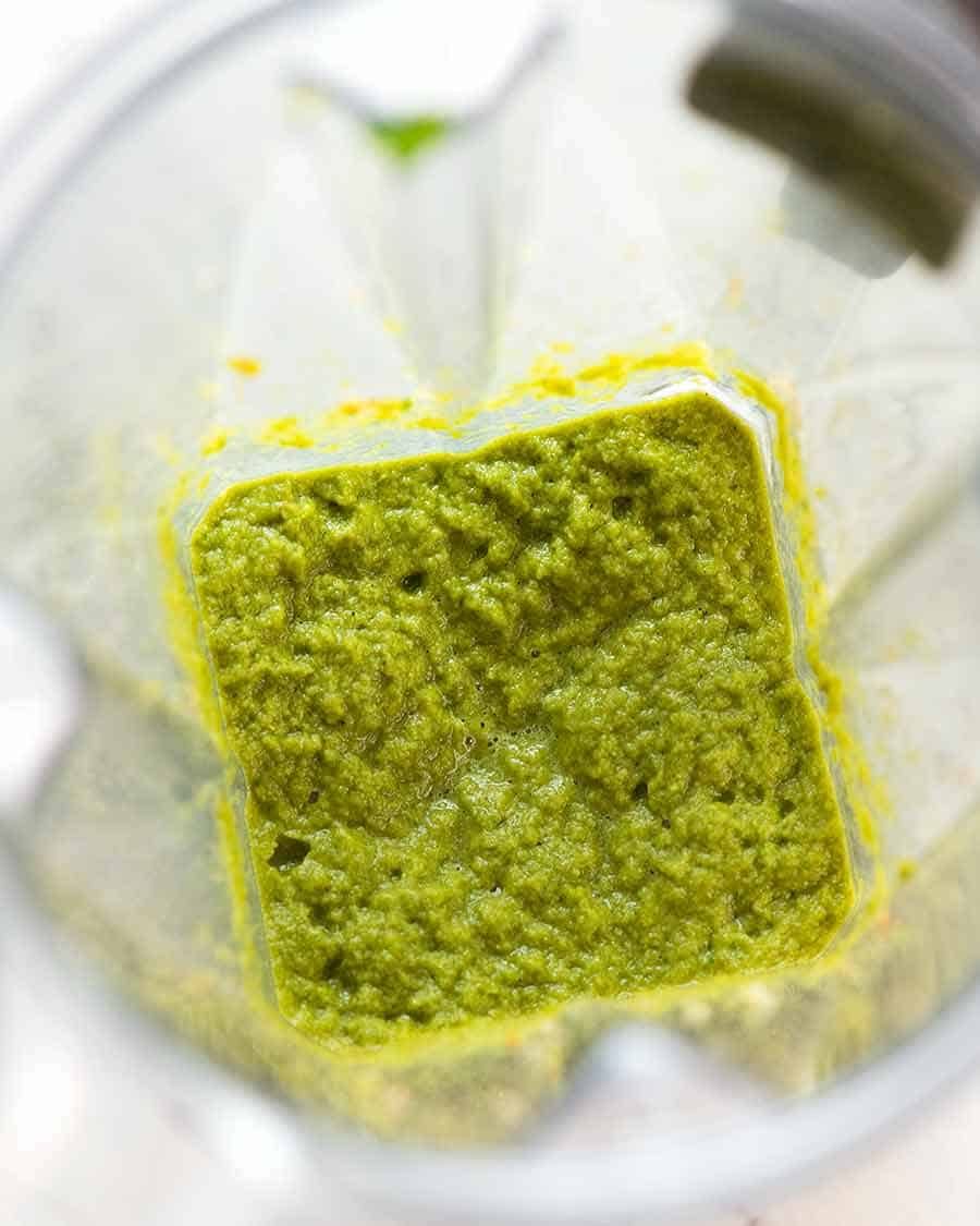 Thai Green Curry paste in blender