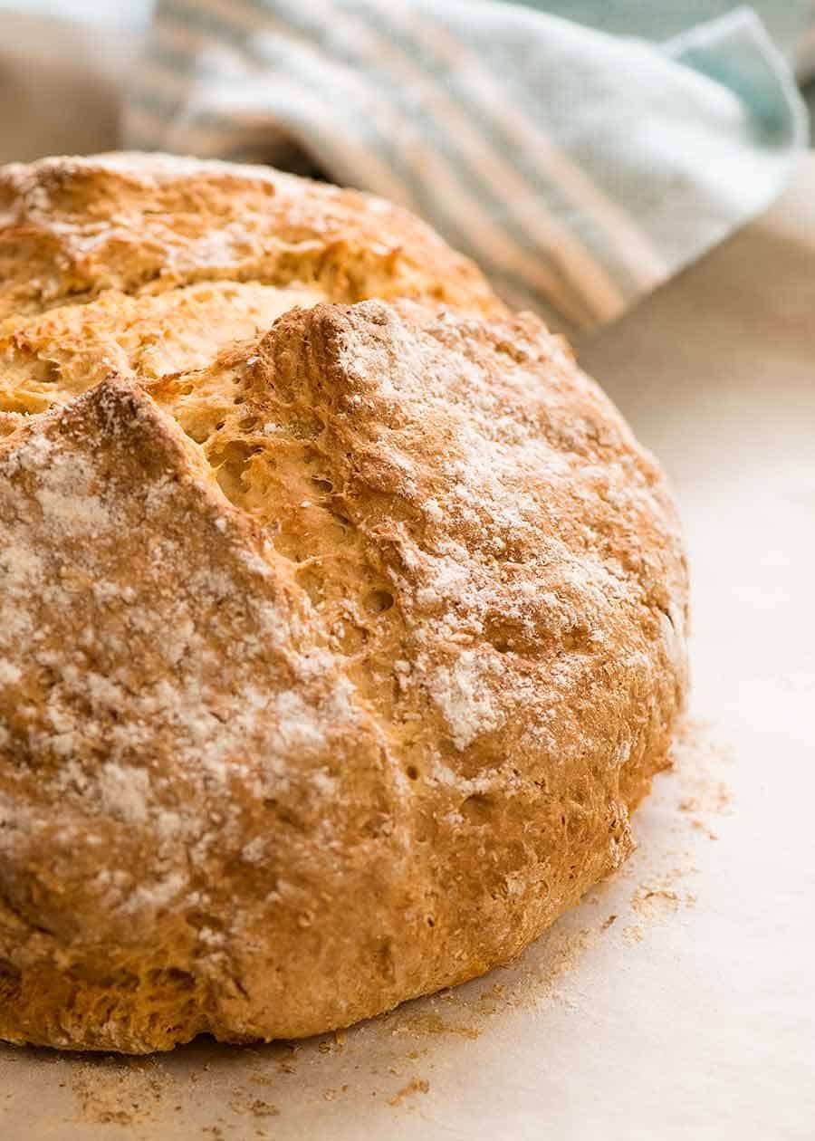 Close up of Irish Soda Bread (no yeast bread), fresh out of the oven