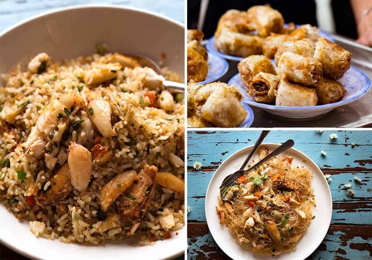 Crab dishes in Vietnam in Ho Chi Minh City at 94 Thuy Restaurant, best place to have crab - crab fried rice, crab vermicelli noodles, crab spring rolls