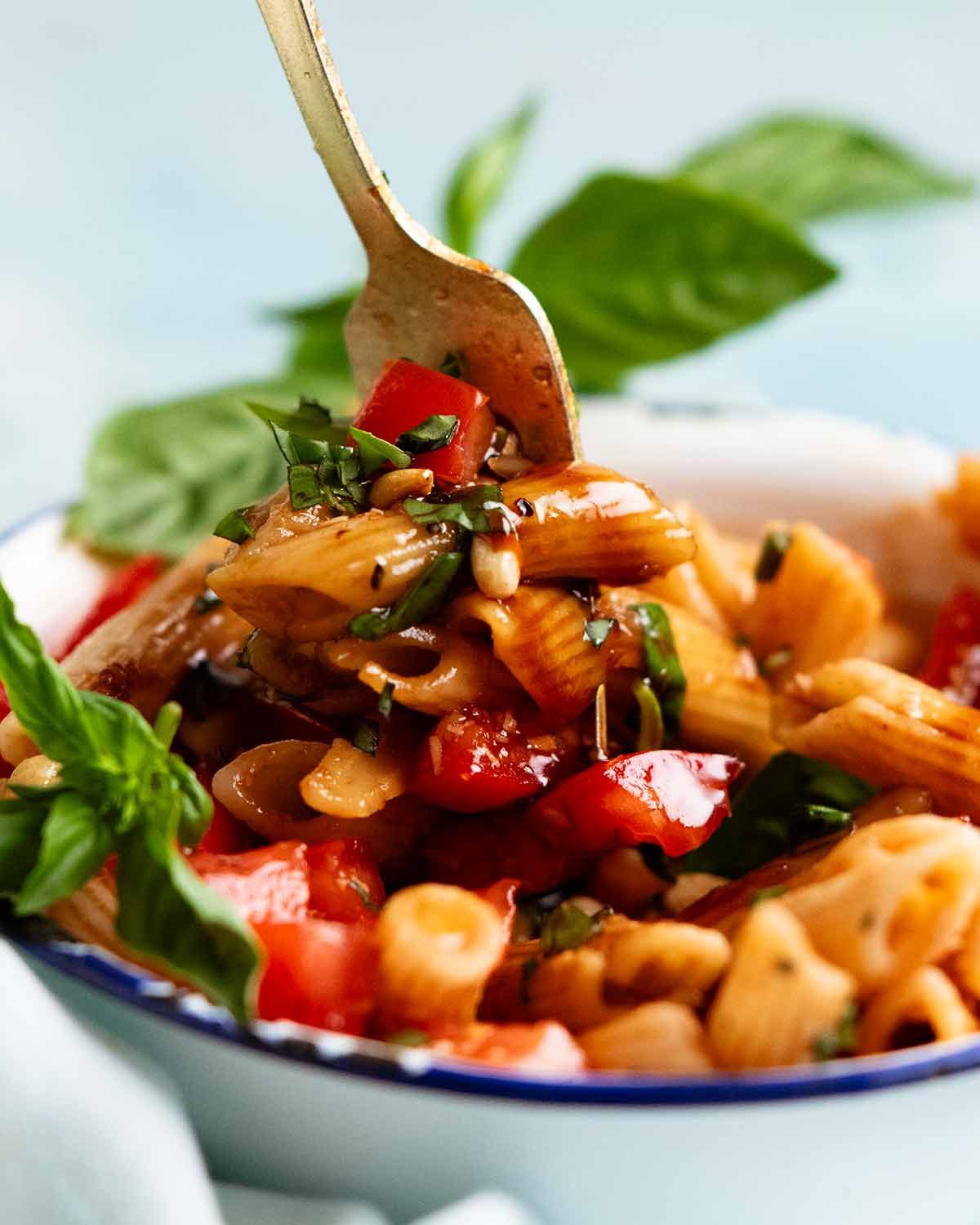 Bruschetta summer pasta salad