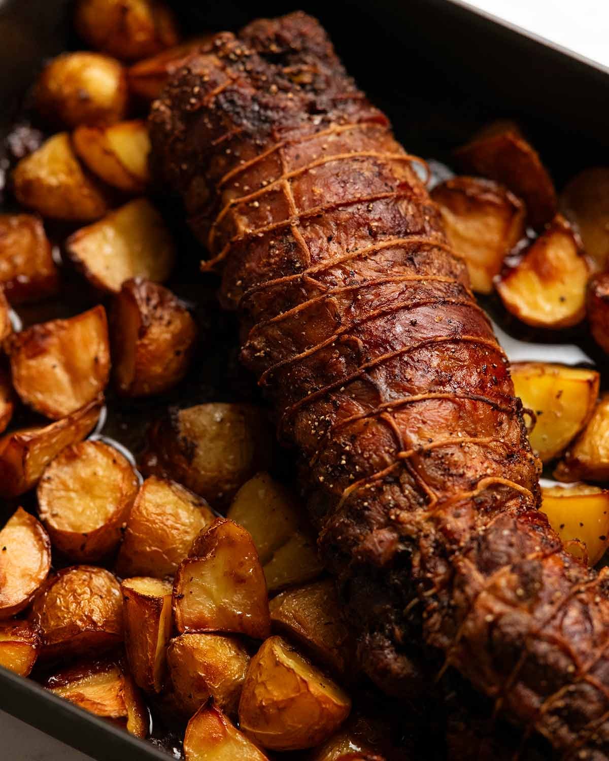 Easter slow-roast stuffed lamb