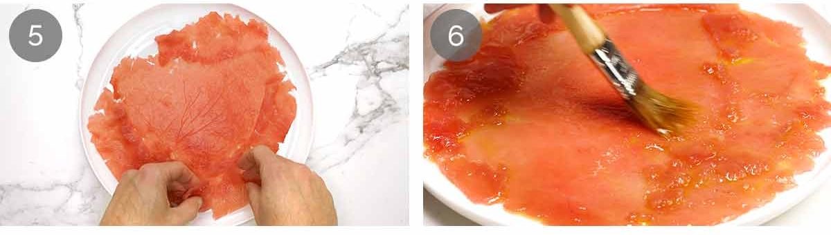 Tuna carpaccio steps