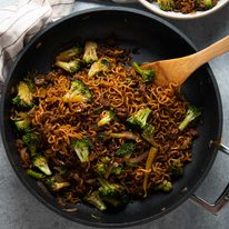 One Pan Mongolian Beef Noodles with Broccoli